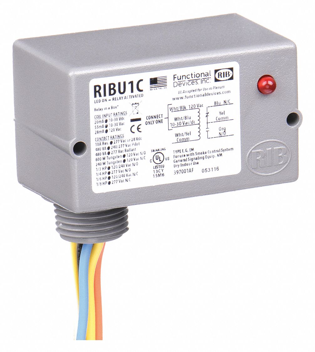 FUNCTIONAL DEVICES INC / RIB, 10 to 30V AC/DC/120V AC, 10A @ 277V ...