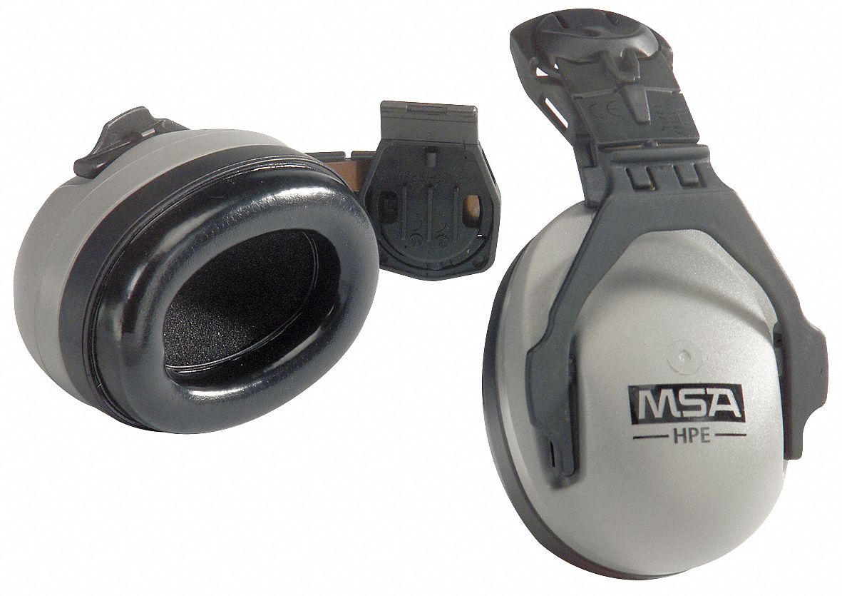 MSA Hard Hat Mounted Ear Muffs, 27 dB Noise Reduction Rating NRR