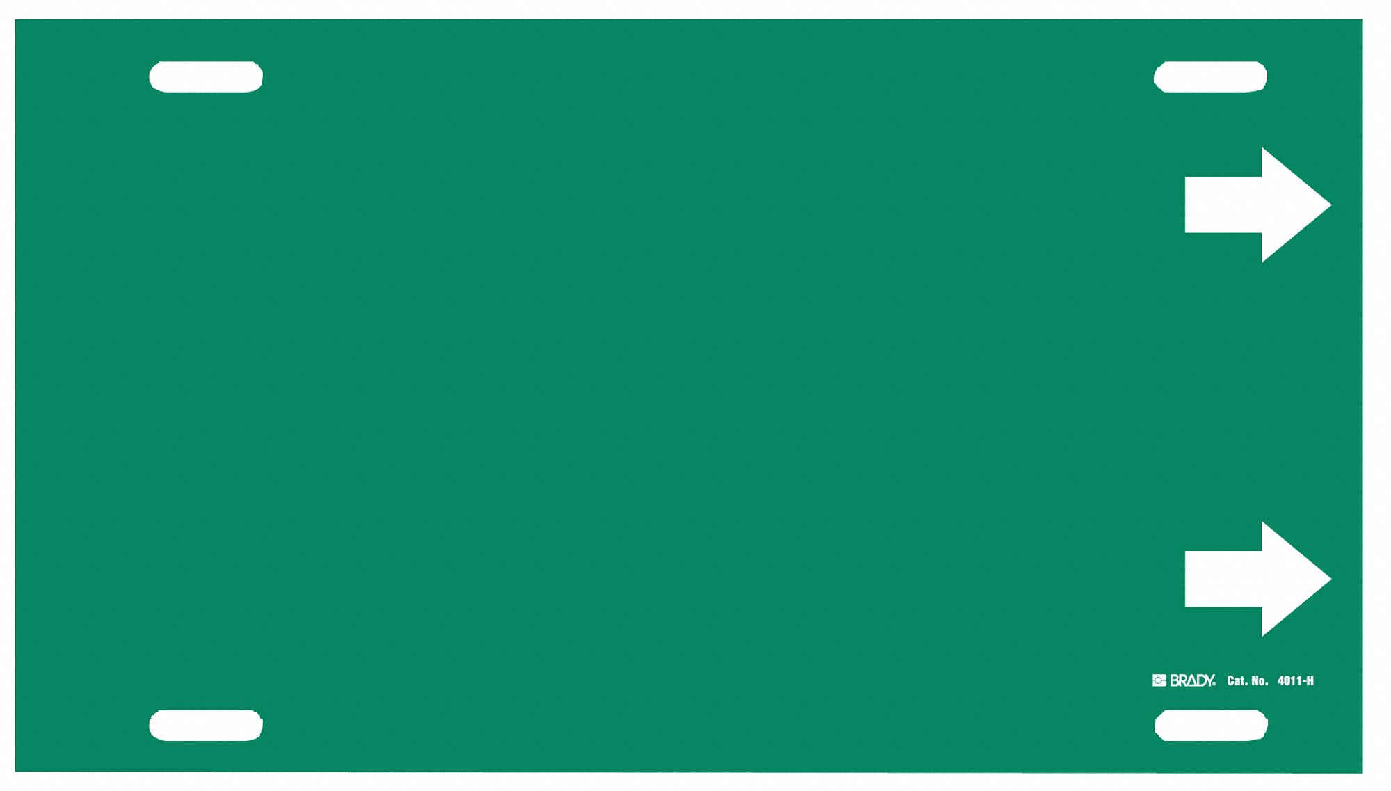 Pipe Marker: Green, White, Fits 10 to 15 in Pipe O.D., 1 Pipe Markers, With