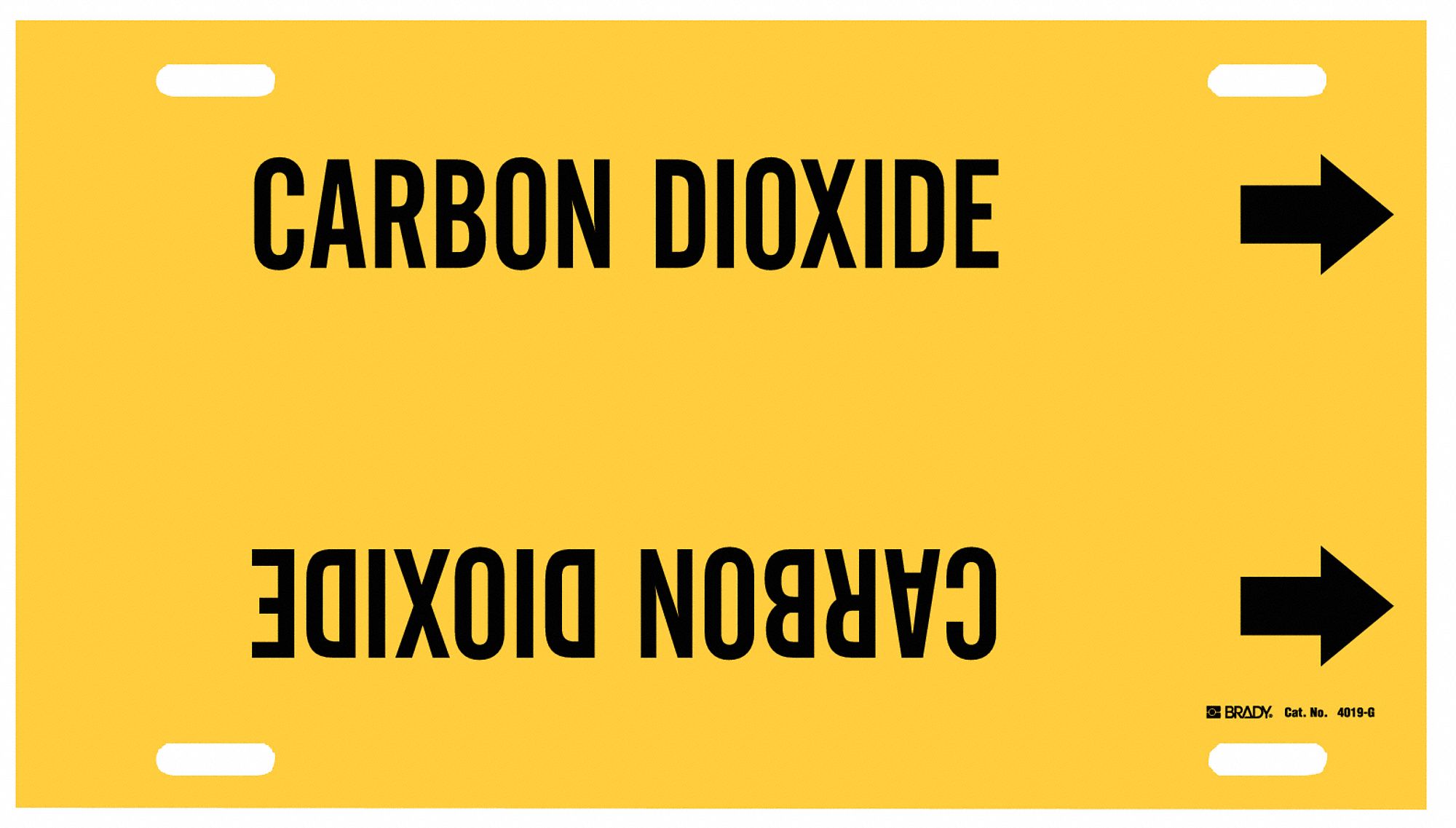 Pipe Marker: Carbon Dioxide, Yellow, Black, Fits 8 to 9 7/8 in Pipe O.D., 1 Pipe Markers
