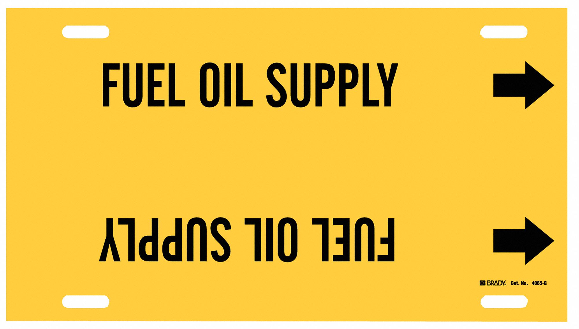Pipe Marker: Fuel Oil Supply, Yellow, Black, Fits 8 to 9 7/8 in Pipe O.D., 1 Pipe Markers