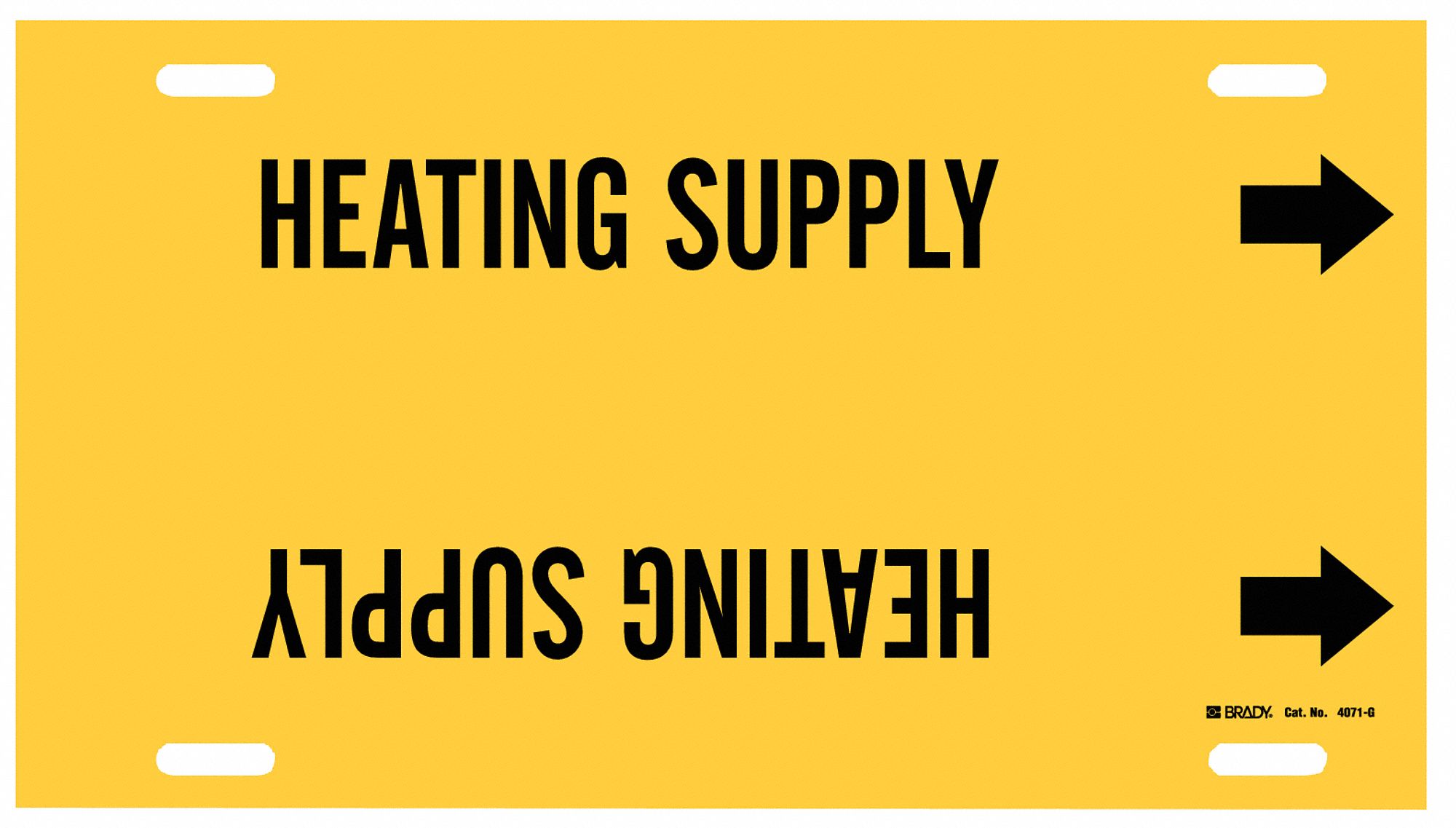 Heating Supply, Yellow, Pipe Marker 5LEY84071G Grainger