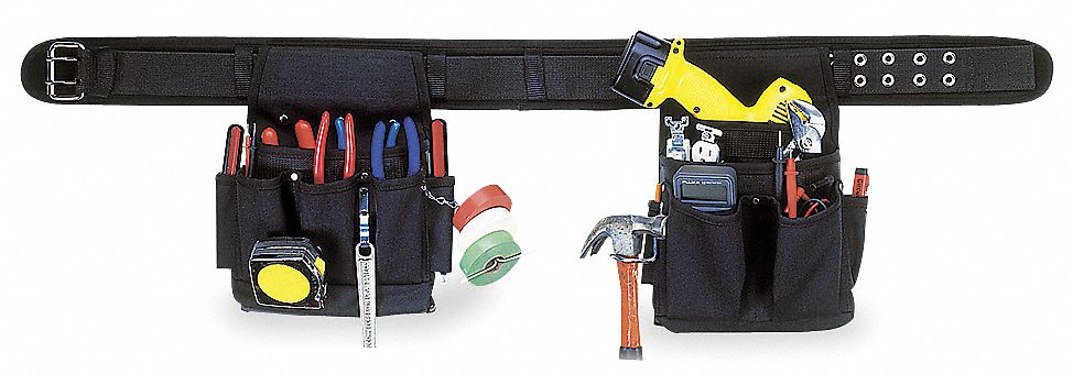 CLC Tool Belt: Polyester, Electrician, 20 Pockets, Padded, 29 in to 46 ...