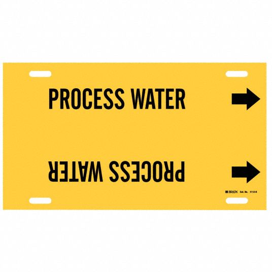 Process Water, Yellow, Pipe Marker - 5LFH6|4112-H - Grainger