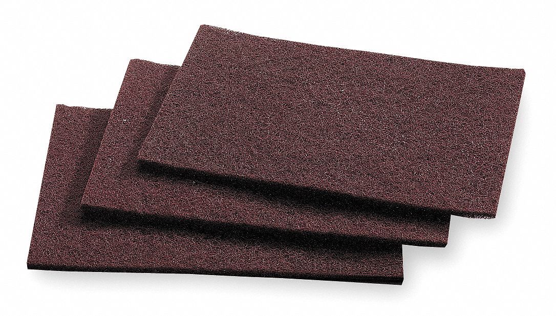 SCOURING PAD,MAROON,9IN L,6IN W,PK2