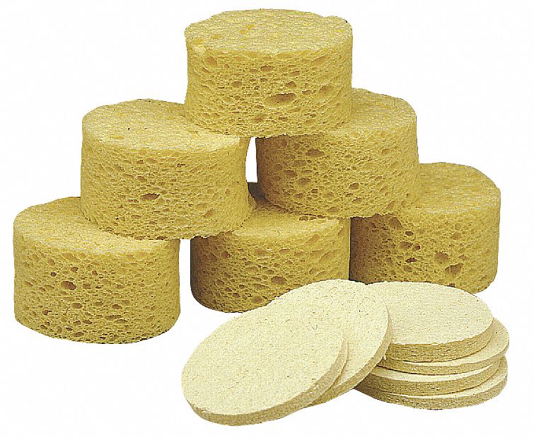 SPONGE,2-1/4"L,2-1/4"W,NATURAL,PK12