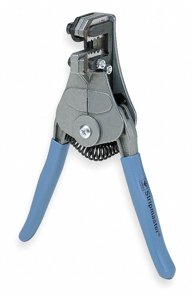 Wire Stripper: 22 AWG to 10 AWG, 7 in Overall Lg, Std Cushion Grip, 22 AWG to 10 AWG, 6 - 8 in