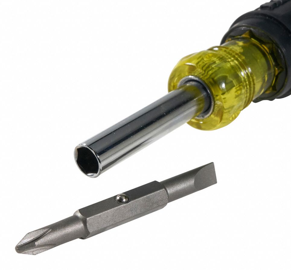 KLEIN TOOLS MultiBit Screwdriver 3Pc., 5in1, General Purpose, 71/2