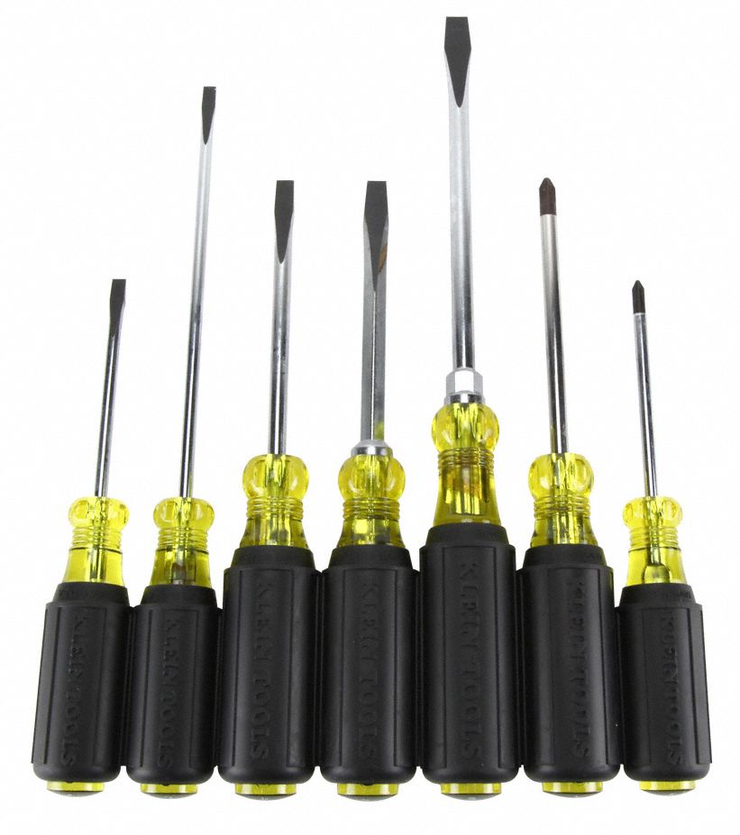 KLEIN TOOLS General Purpose Screwdriver Set 7 Pieces, Phillips/Slotted