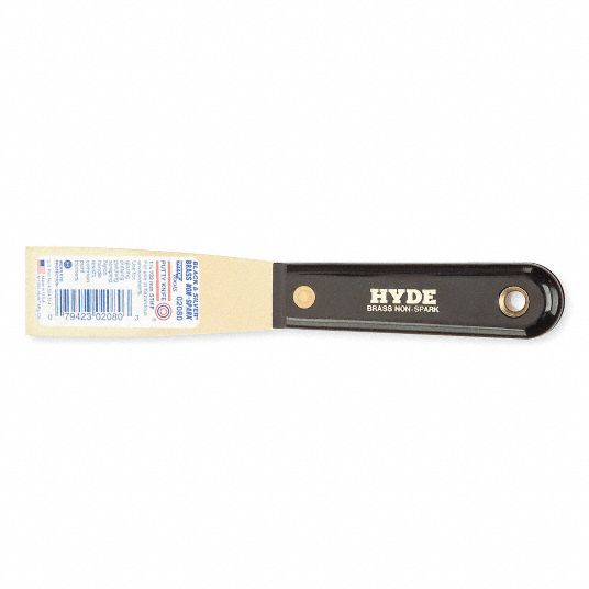 HYDE, 1 1/4 in Blade Wd, Brass, Putty Knife 5LL9102080 Grainger