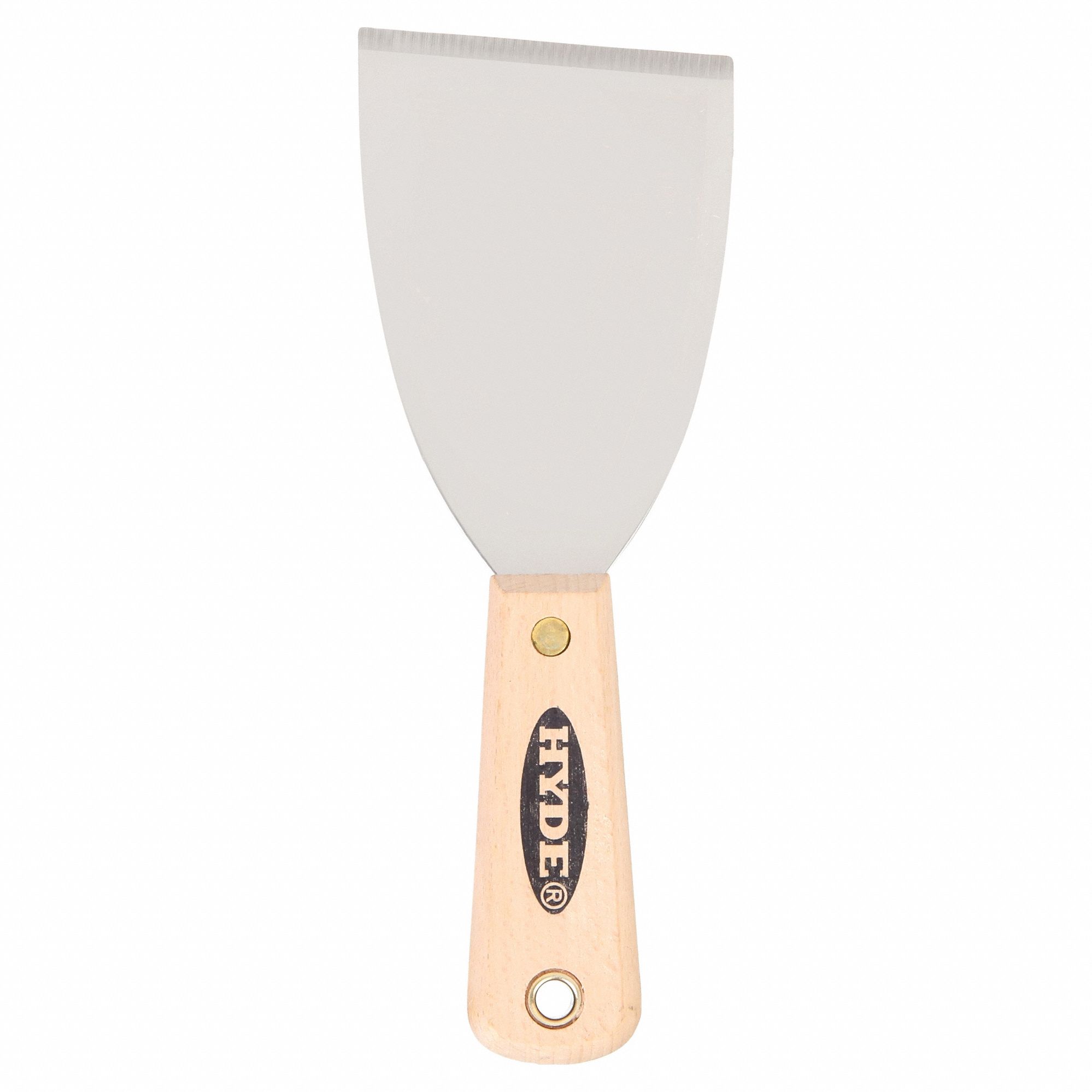SCRAPER, CARBON STEEL BLADE, HARDWOOD HANDLE, STIFF, BENT BLADE, 3IN