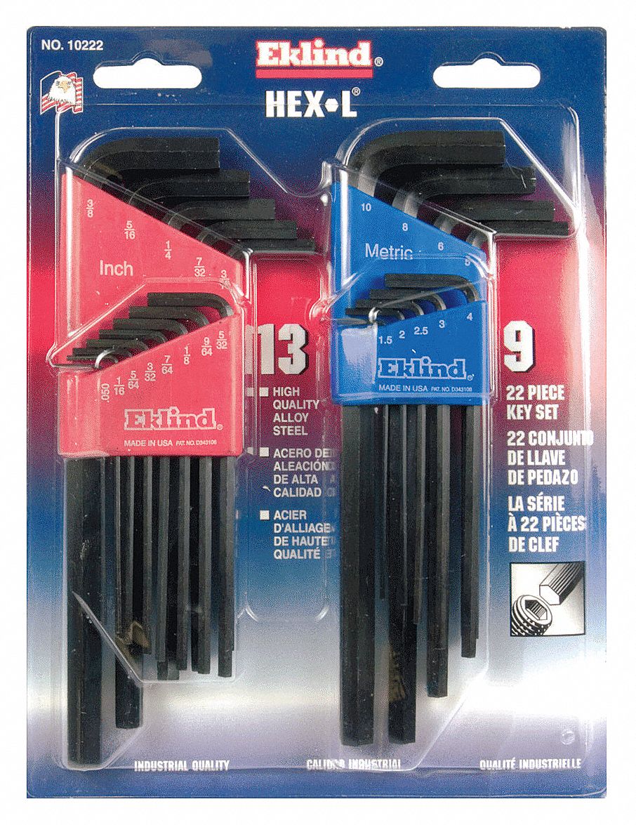 Eklind 13222 Metric Ball Hex-L Key Set, 22-Piece