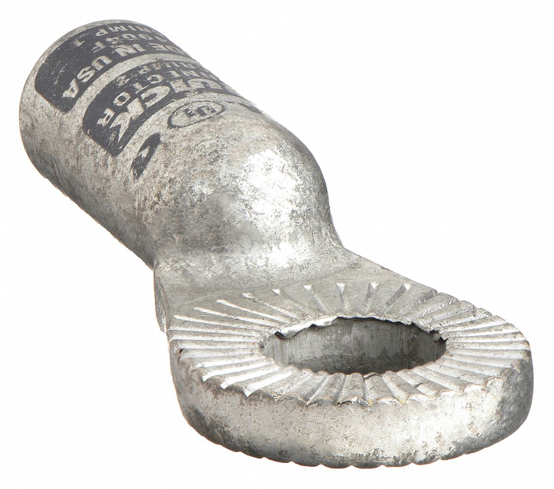 Ring Terminal: Bare, 3/8 in Stud Size, 4 AWG to 4 AWG Wire Size Range