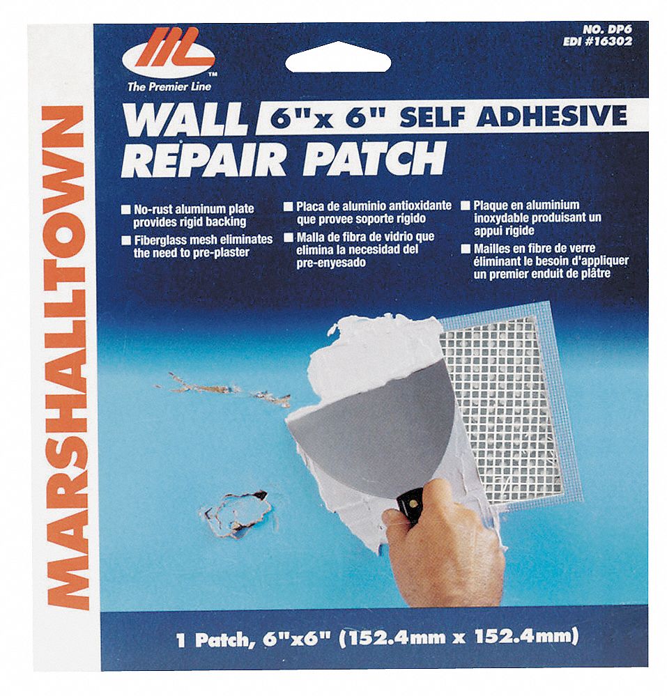 Drywall Patch,4 x 4 Inches,Self Adhesive - Grainger