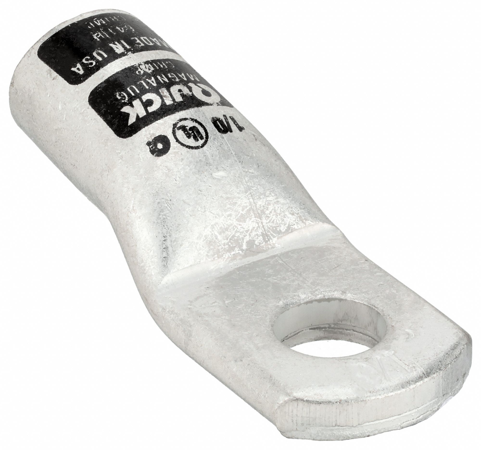 Wire Connector: Heavy Wall Lug, Crimp/Lug, Tin Plated Copper, 1/0 ga, Black, Straight