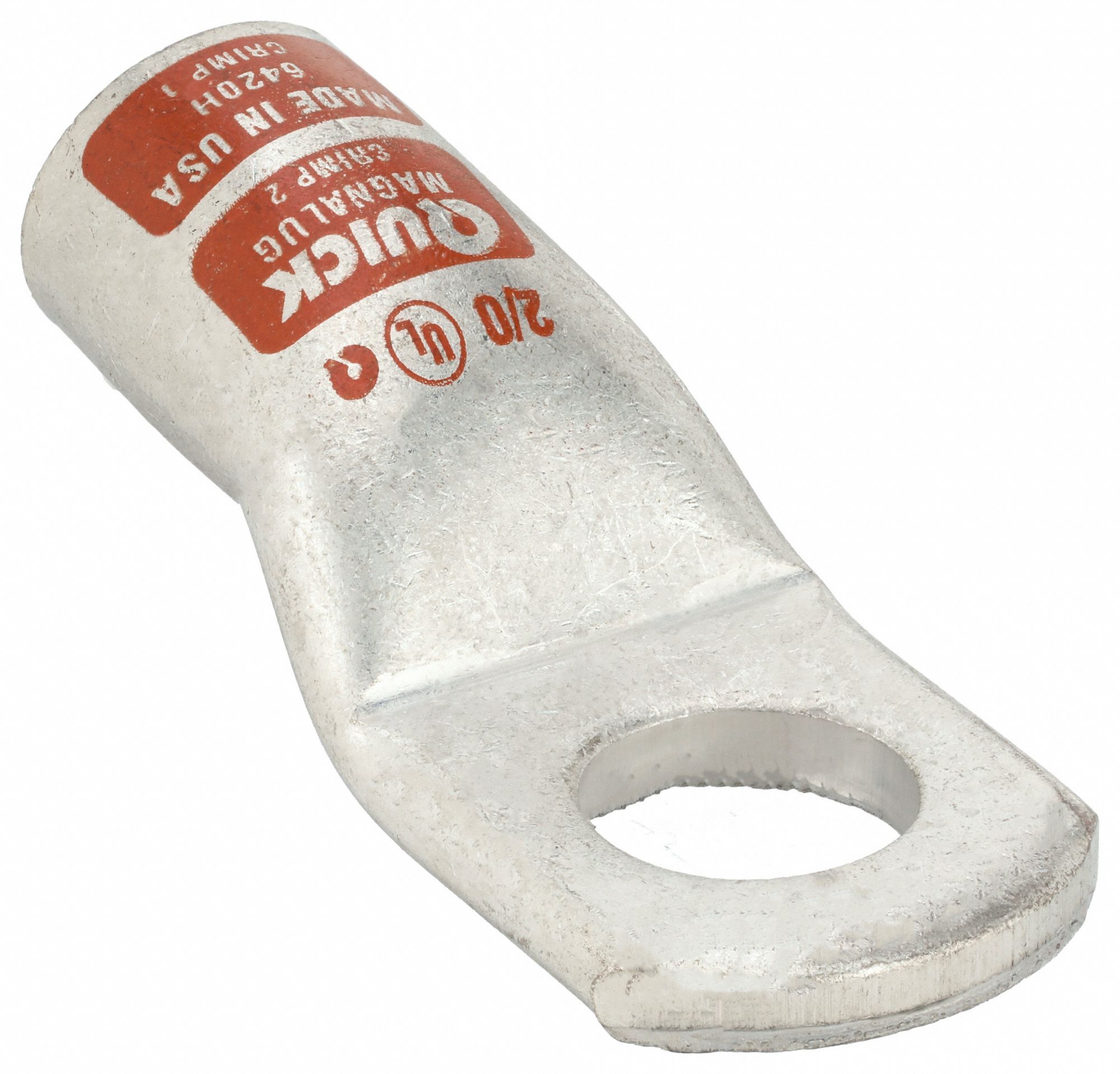 Wire Connector: Heavy Wall Lug, Crimp/Lug, Tin Plated Copper, 2/0 ga, Orange, Straight