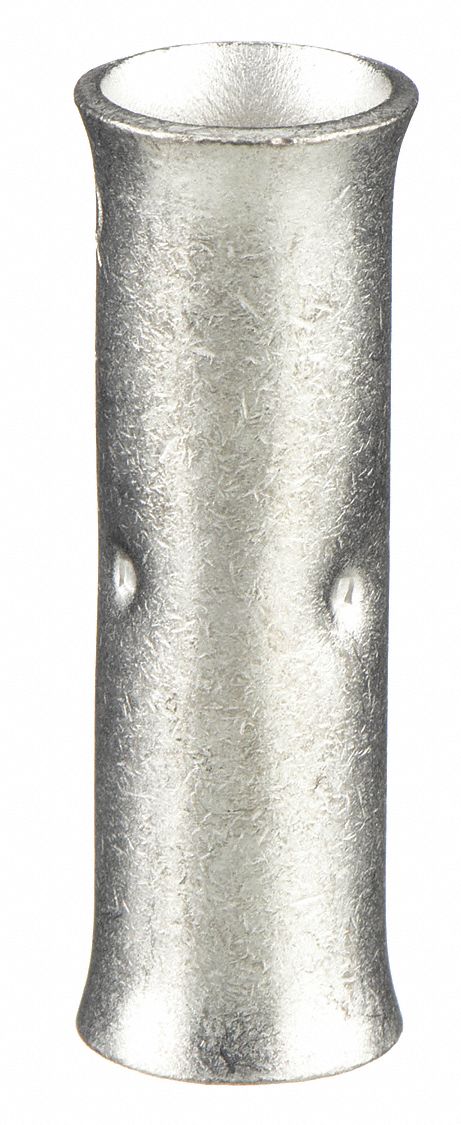 Open Barrel Splices: 4 AWG Wire Size, 1.2 in, Tin Plated Copper Barrel, 1 Die