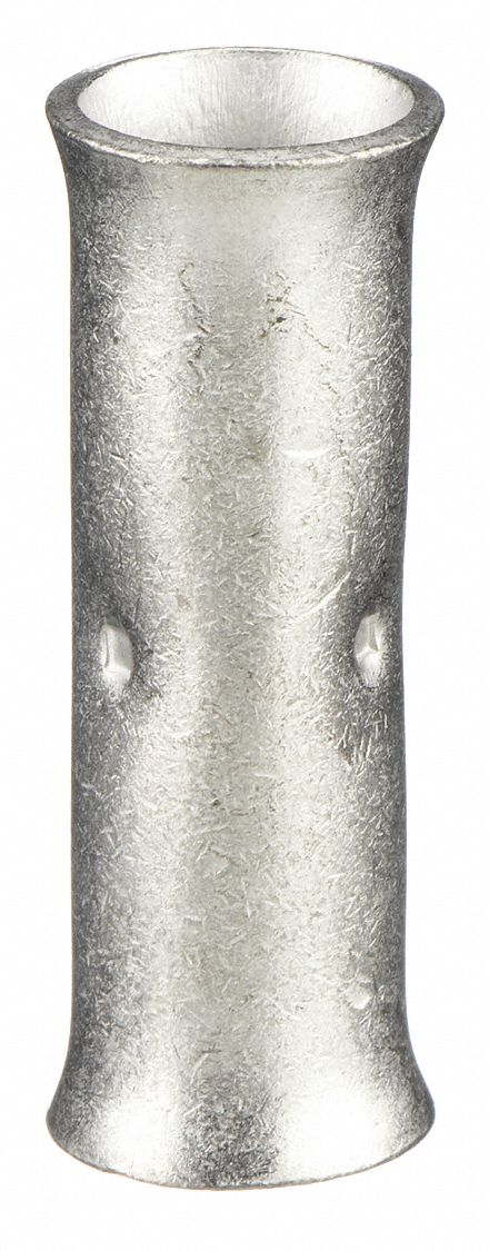 Open Barrel Splices: 2 AWG Wire Size, 1.34 in, Tin Plated Copper Barrel, 2 Die