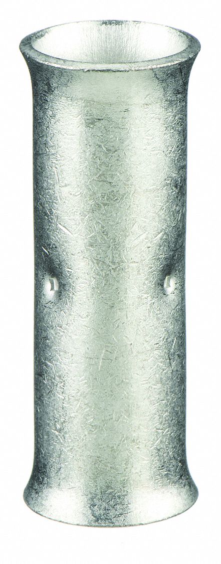 Open Barrel Splices: 1/0 AWG Wire Size, 1.61 in, Tin Plated Copper Barrel, 2 Die