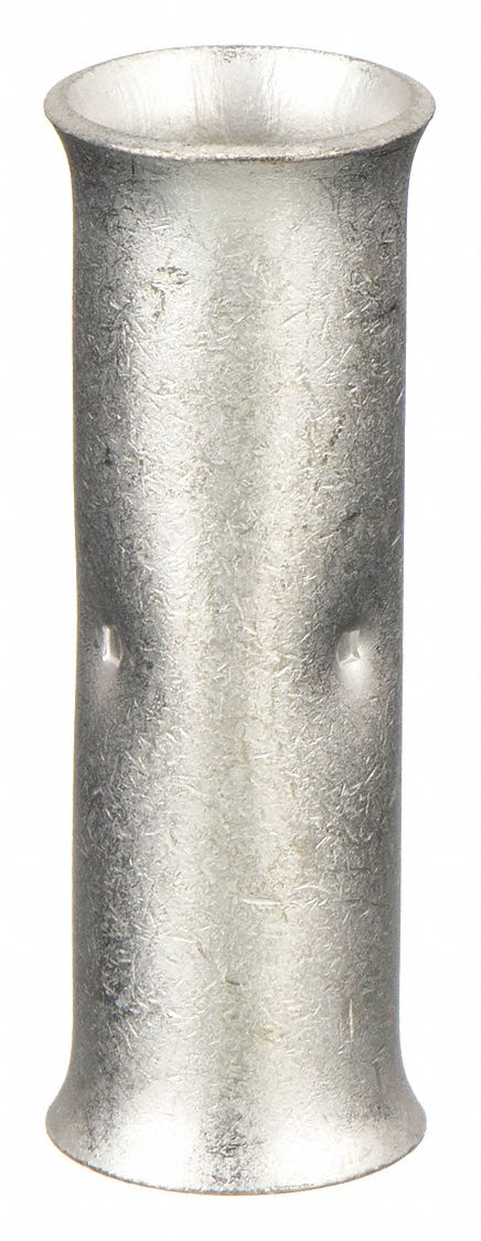 Open Barrel Splices: 2/0 AWG Wire Size, 1.87 in, Tin Plated Copper Barrel, 2 Die