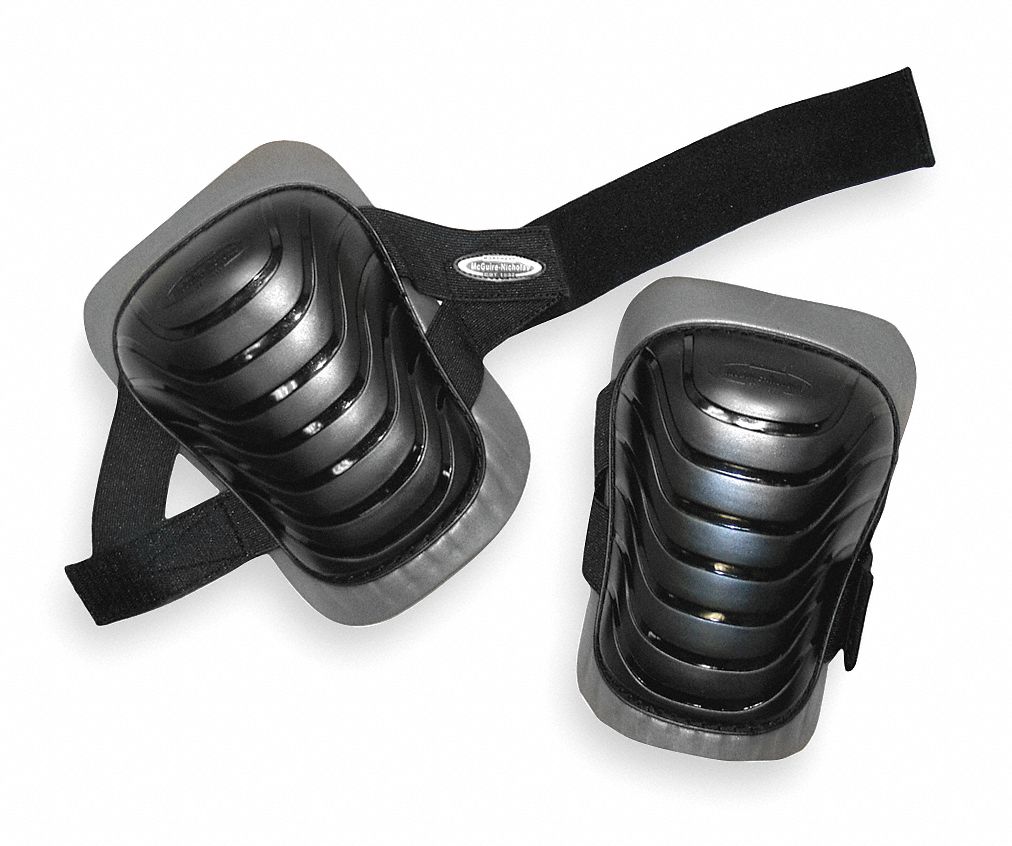 Hard Shell 1-Strap Knee Pads, Black, Universal - Grainger