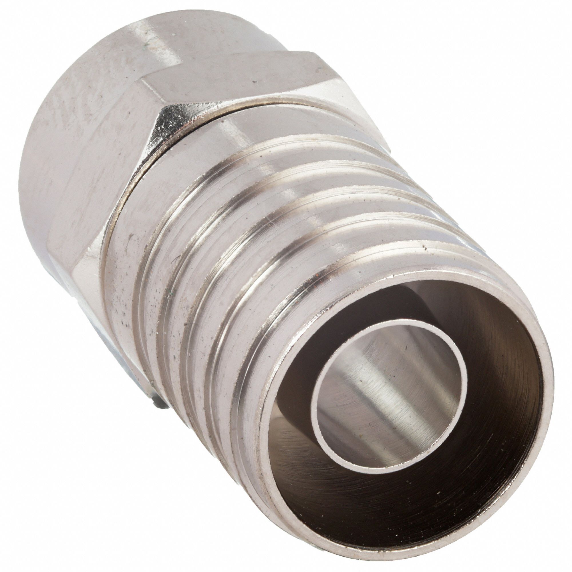POWER FIRST Coaxial Connector, FType Male, RG6, Silver, 0 to 1 GHz