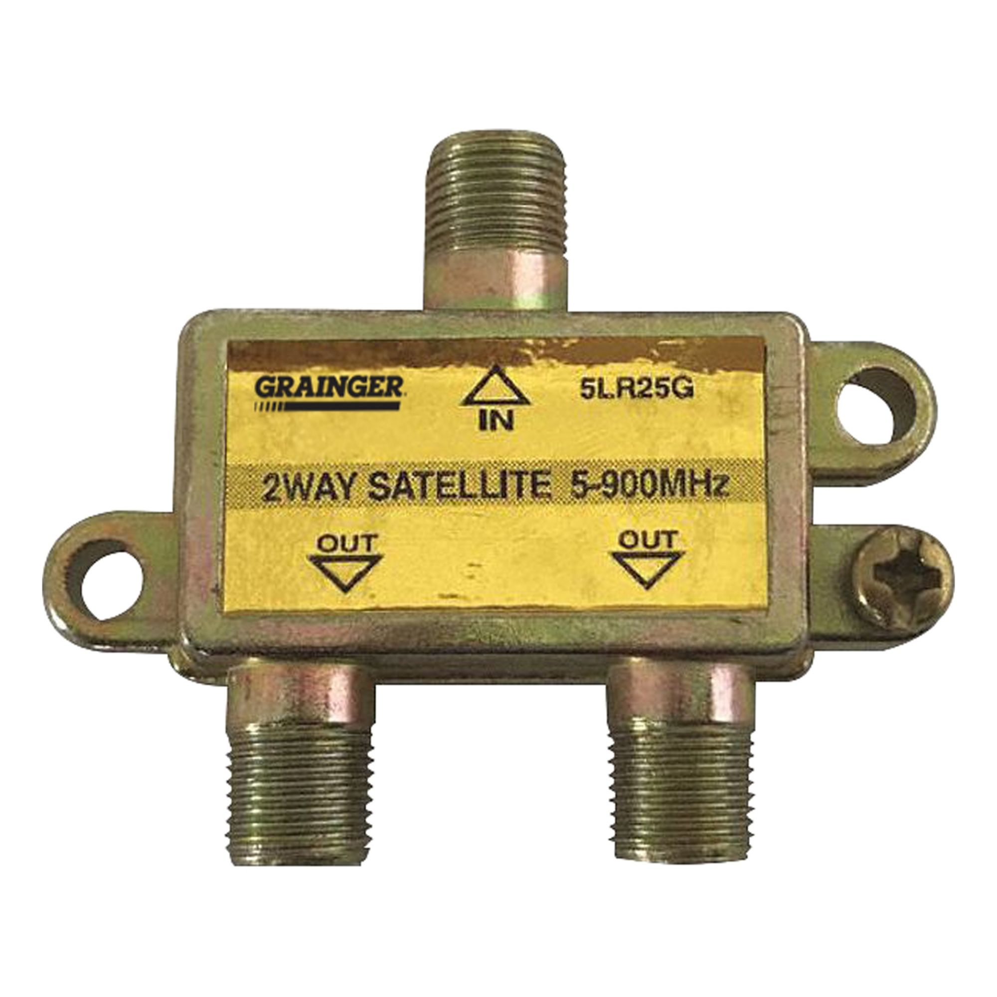Cable Splitter: (1) F-Type Female x (2) F-Type Female Splitter, Max. 900 MHz, Gold