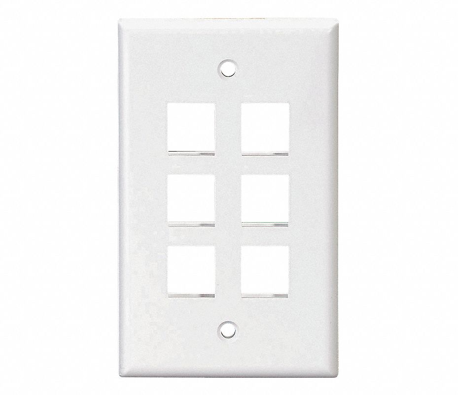 LEVITON Placa de Pared,Color Blanco - 5LR38 | 41080-6WP - Grainger México