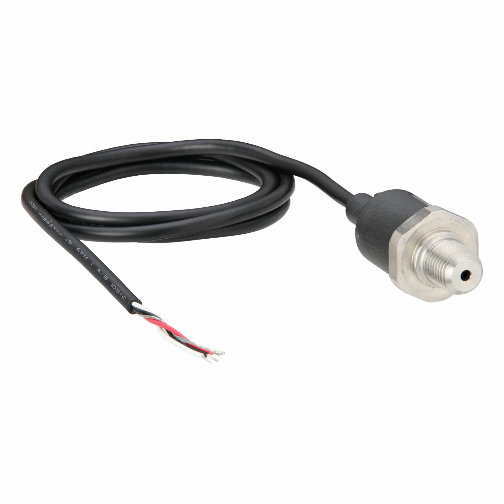 Pressure Transmitter: 0 psi to 200 psi, 1 to 5V DC, Cable & Wire Leads, 1/4 in Male NPT, IP67 /4X