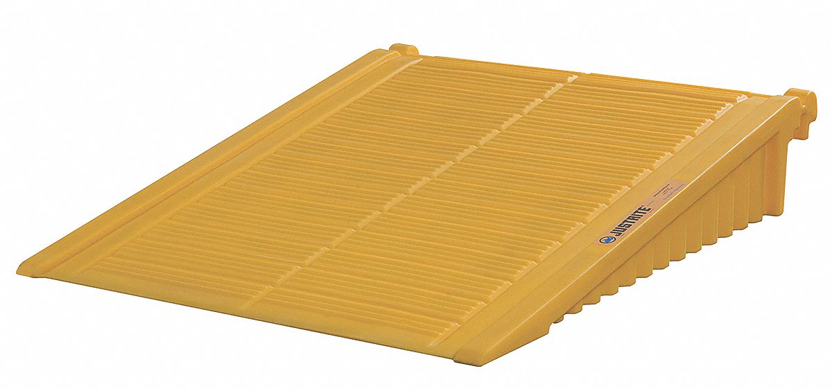 DRUM STORAGE UNIT RAMP, 1,000 LB LOAD CAPACITY, 48 X 59¾ X 11¼ IN, YELLOW