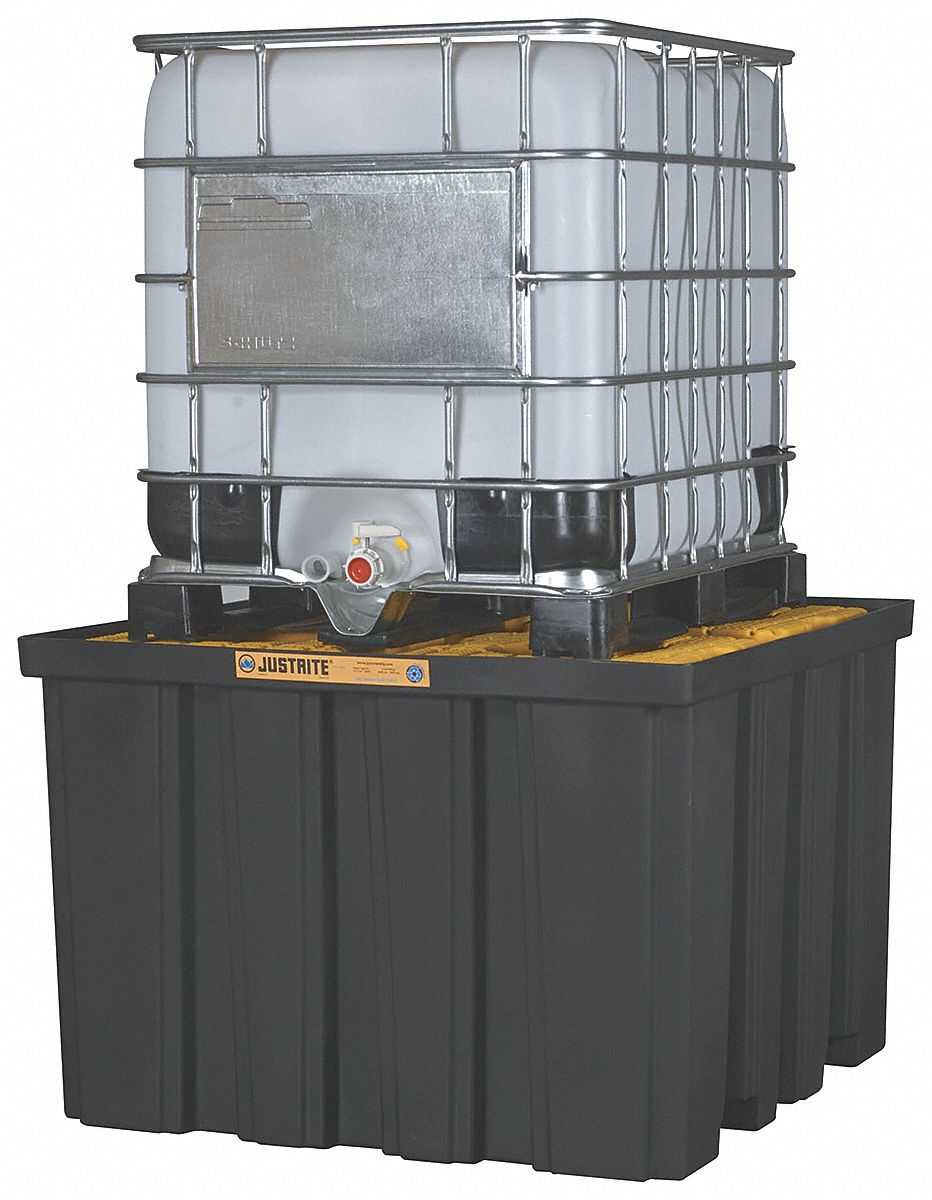 IBC CONTAINMENT UNIT, FOR 1 IBC, 55 X 55 X 37½ IN, BLACK