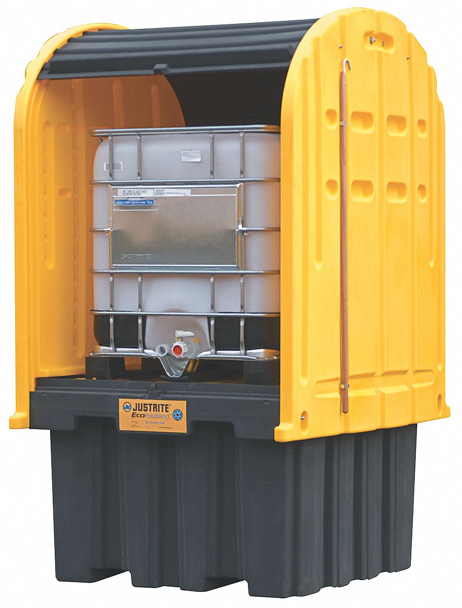 COVERED IBC CONTAINMENT UNIT, FOR 1 IBC, 60¾ X 68½ X 103¾ IN, BLACK