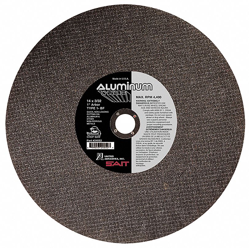 UNITED ABRASIVESSAIT Abrasive CutOff Wheel 14 in Abrasive Wheel Dia, Aluminum Oxide, Type 1