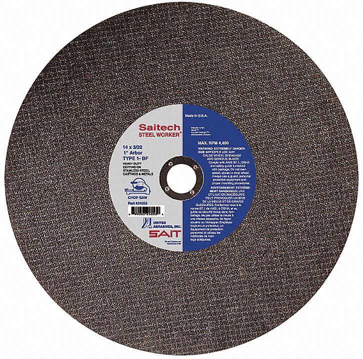 UNITED ABRASIVESSAIT Abrasive CutOff Wheel 14 in Abrasive Wheel Dia