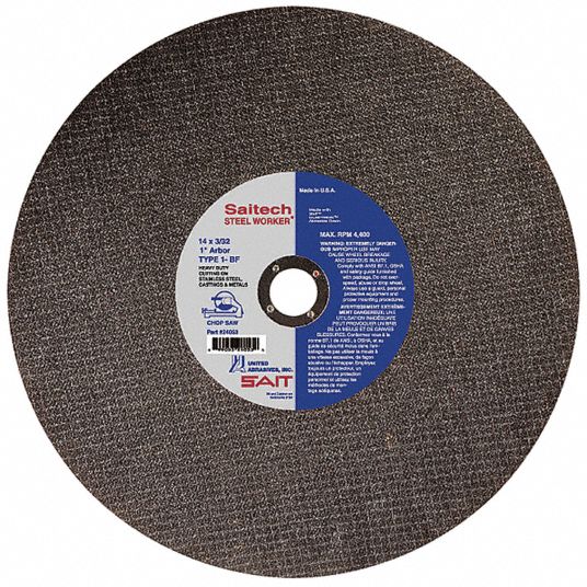 UNITED ABRASIVESSAIT 14 in, Type 1 Ceramic Abrasive CutOff Wheel, 1