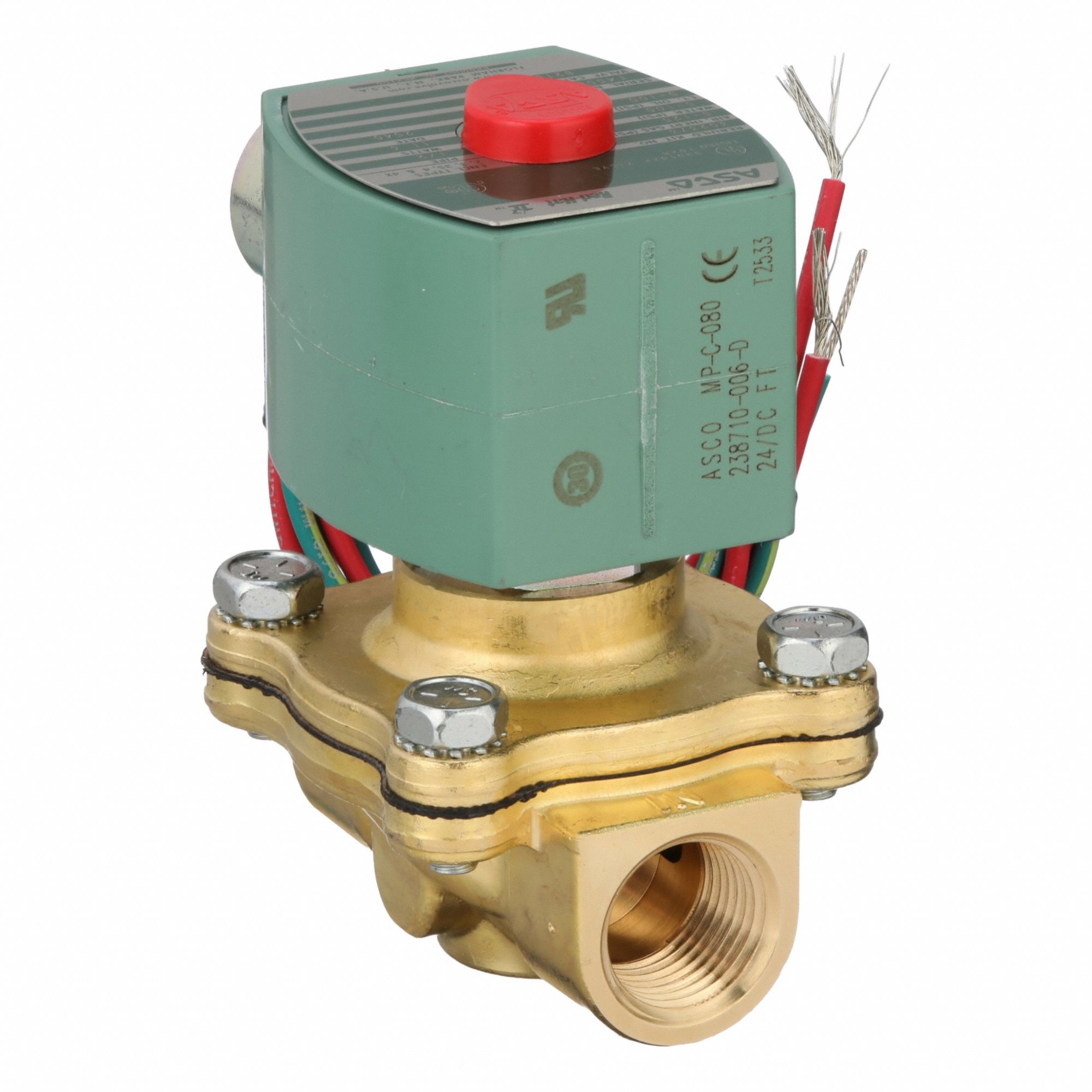 Solenoid Valve: 2-Way, Normally Closed, 1/2 in Pipe Size, 24V DC, Watertight, High Flow
