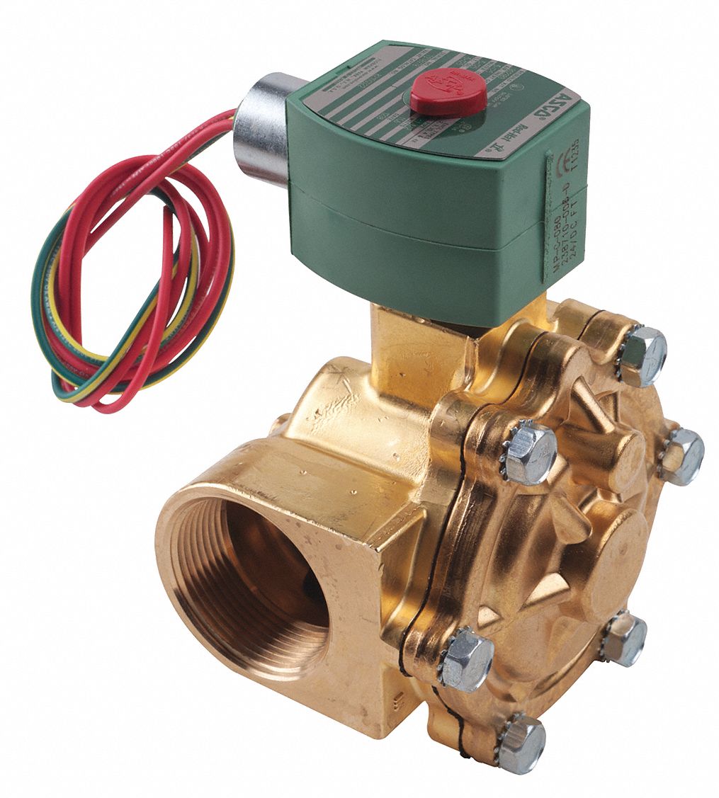 Solenoid Valve: 1 1/2 in Pipe Size - Valves, 24V DC, 5 psi Min. Op Pressure  Differential