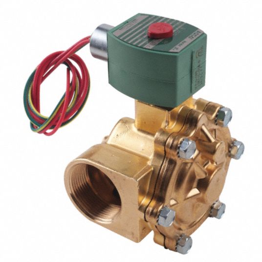 Redhat 24v Dc Brass Solenoid Valve Normally Closed 1 1 2 Pipe Size 5lu20 8210g022 Grainger