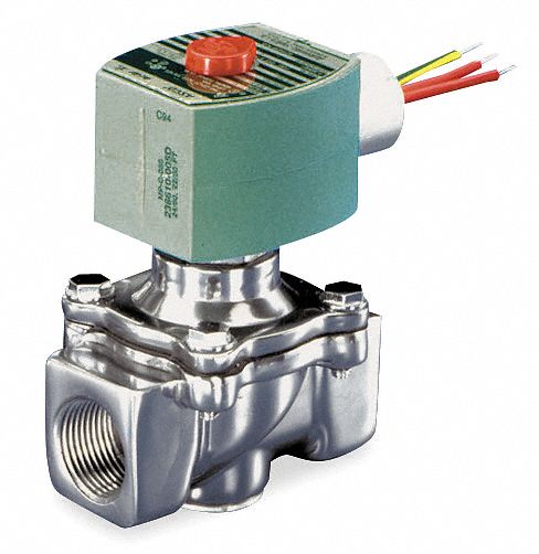 Solenoid Valve: 2-Way, Normally Closed, 3/4 in Pipe Size, 110V AC/120V AC, High Flow