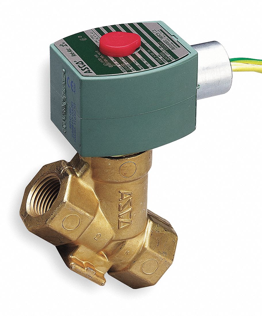 SOLENOID VALVE: 2-WAY, NORMALLY CLOSED, ⅜ IN PIPE SIZE, 110V AC/120V AC, WATERTIGHT