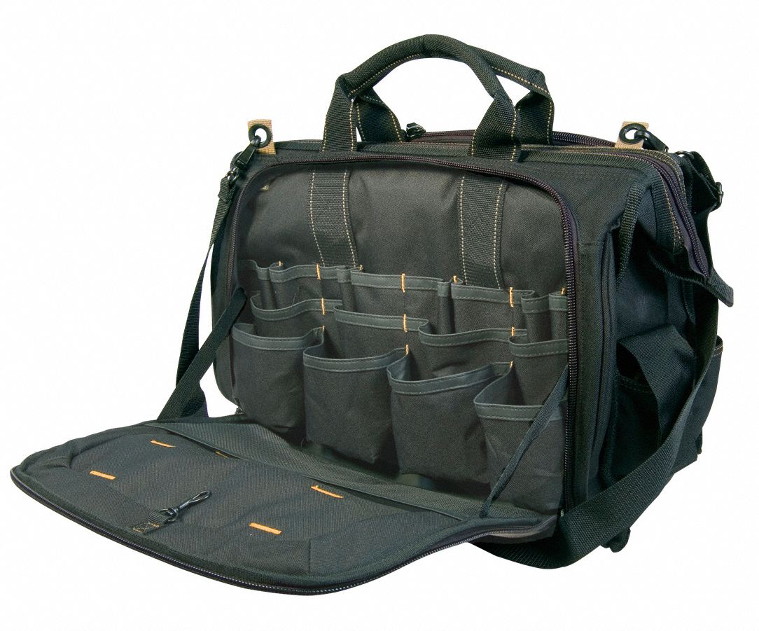 CLC Tool Bag Polyester, 50 Pockets, 18 in Overall Wd, 7 in Overall Dp