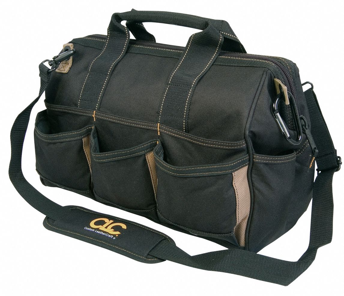 CLC Tool Bag Polyester, 25 Pockets, 16 in Overall Wd, 8 in Overall Dp