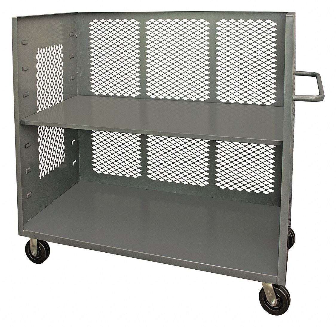 Single-Side-Access Mesh-Wall Metal Stock Truck: 3, 000 lb Load Capacity, 36 inx72 in
