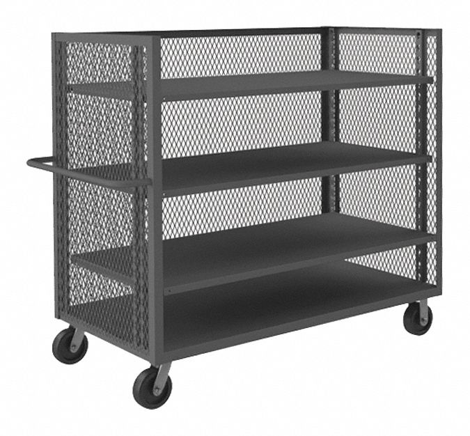 Single-Side-Access Mesh-Wall Metal Stock Truck: 3, 000 lb Load Capacity, 30 inx60 in