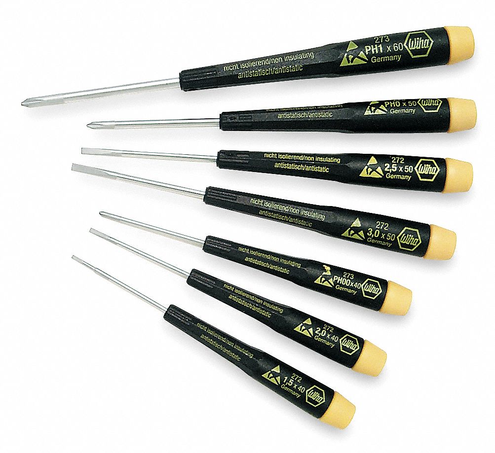 WIHA, 1-10 Pieces, 7 Pieces, ESD Safe Precision Screwdriver Set