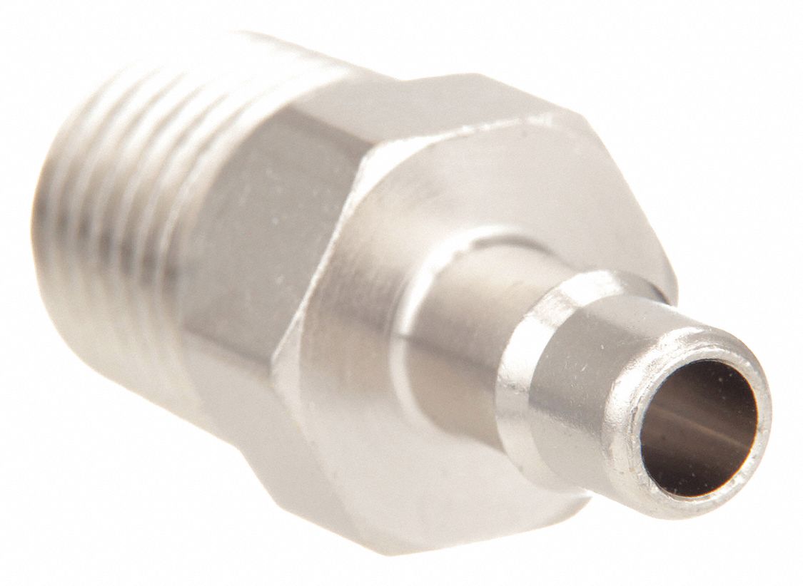 Nickel-Plated Brass, Barbed x MNPT, Straight Male Connector - 5LWH5 ...