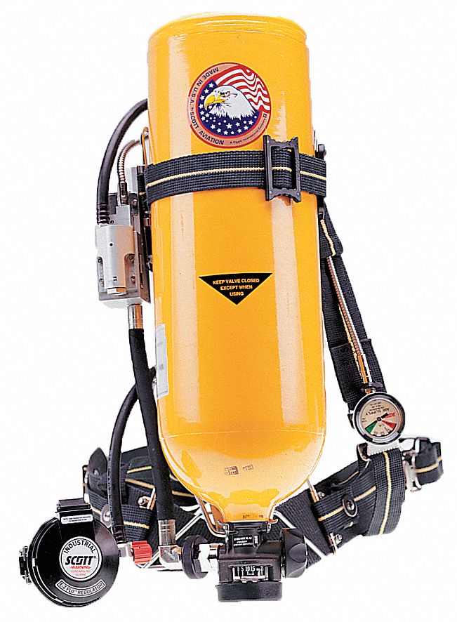 INDUSTRIAL SCBA, CARBON FIBRE/KEVLAR/ZINC PLATED CARBON STEEL,M,30-MIN,2216 PSI,NIOSH