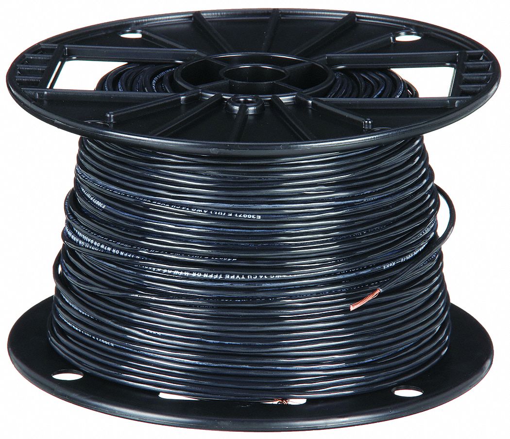 FIXTURE WIRE, 16 AWG WIRE SIZE, 1 CONDUCTOR, 500 FT L, TFFN, BLACK