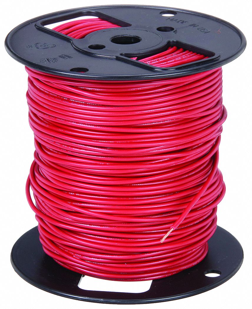 SOUTHWIRE Machine Tool Wire: 14 AWG Wire Size, Red, 500 ft Lg