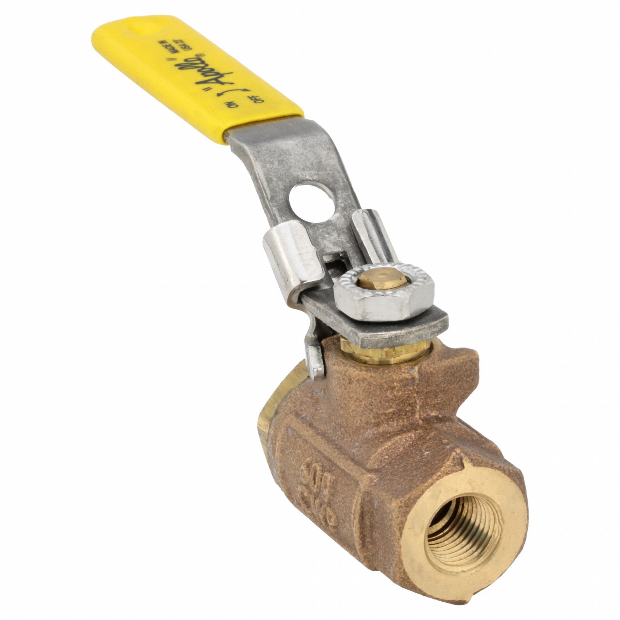 Manual Two-Way Ball Valve: 1/4 in, Bronze, Straight, FNPT x FNPT, 600 psi Max. Pressure (CWP)